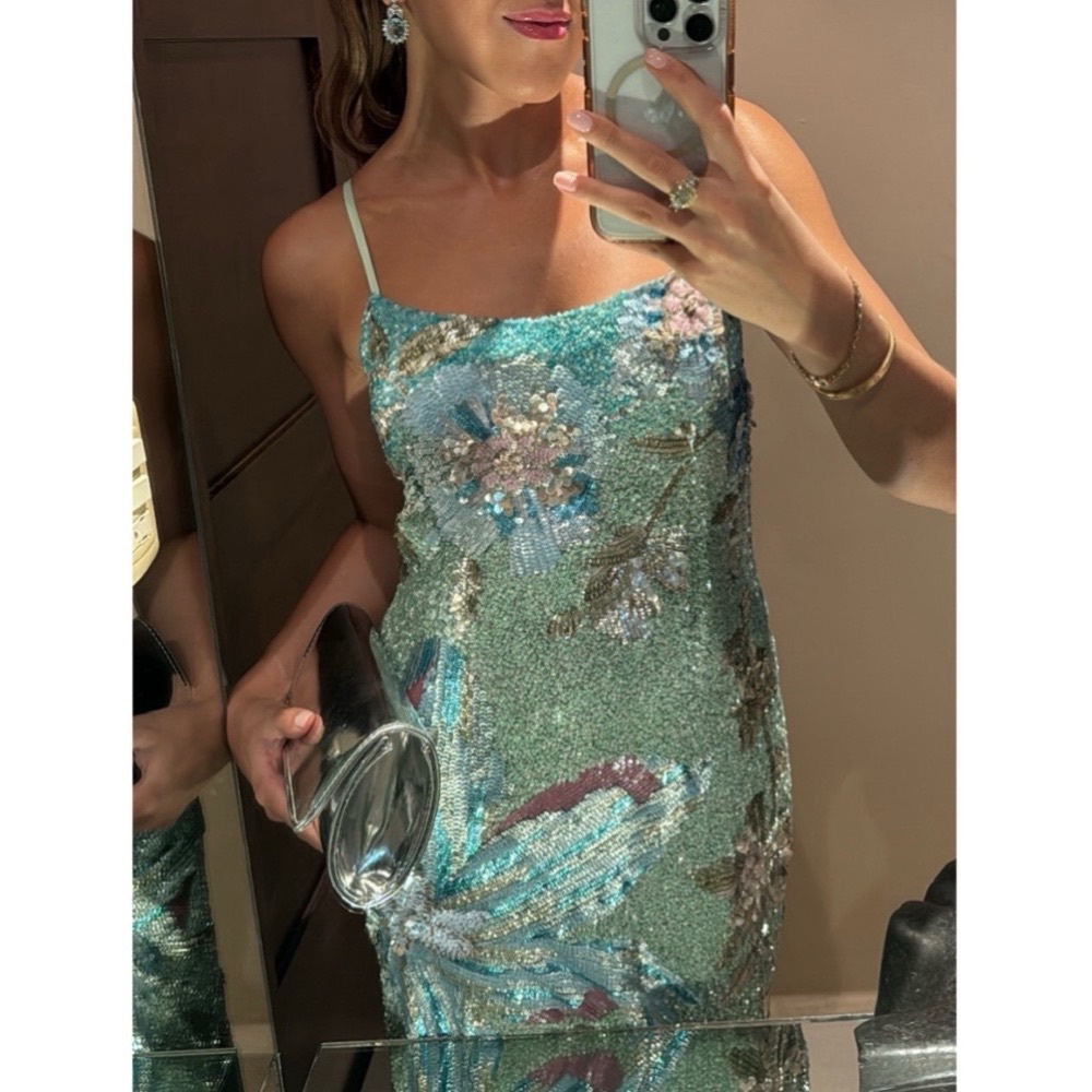 Exclusive La Fuori Cascade Floralia Embroidered Gown